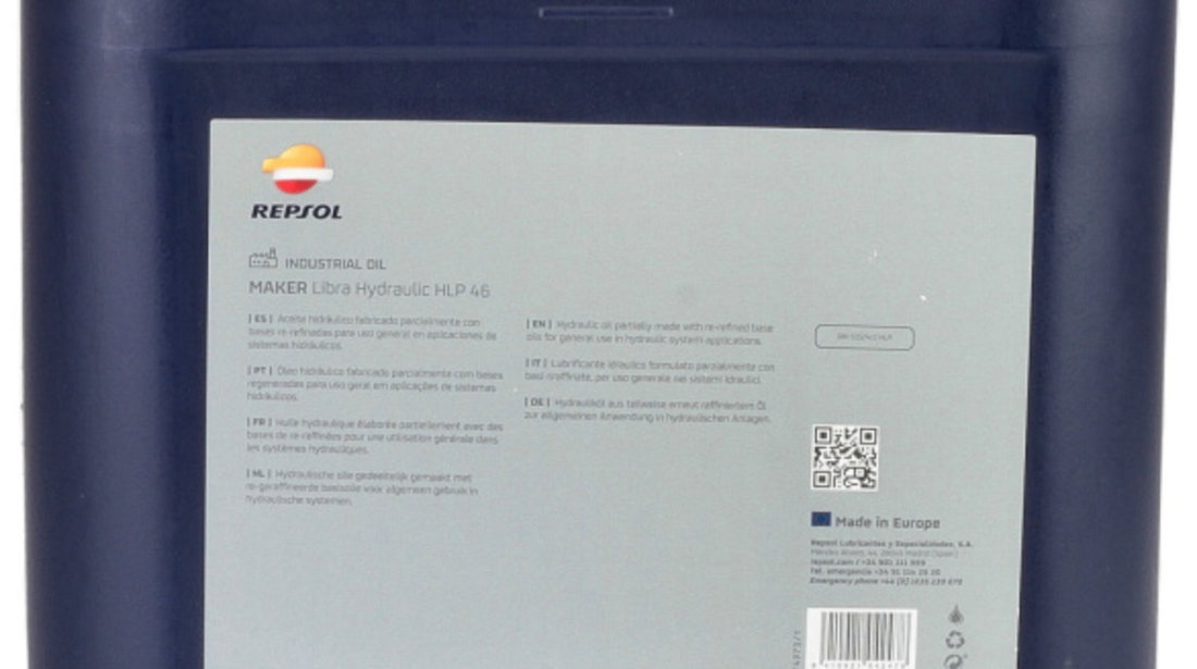 Ulei Hidraulic Repsol Maker Hydroflux EP 46 20L RPP6008HDA