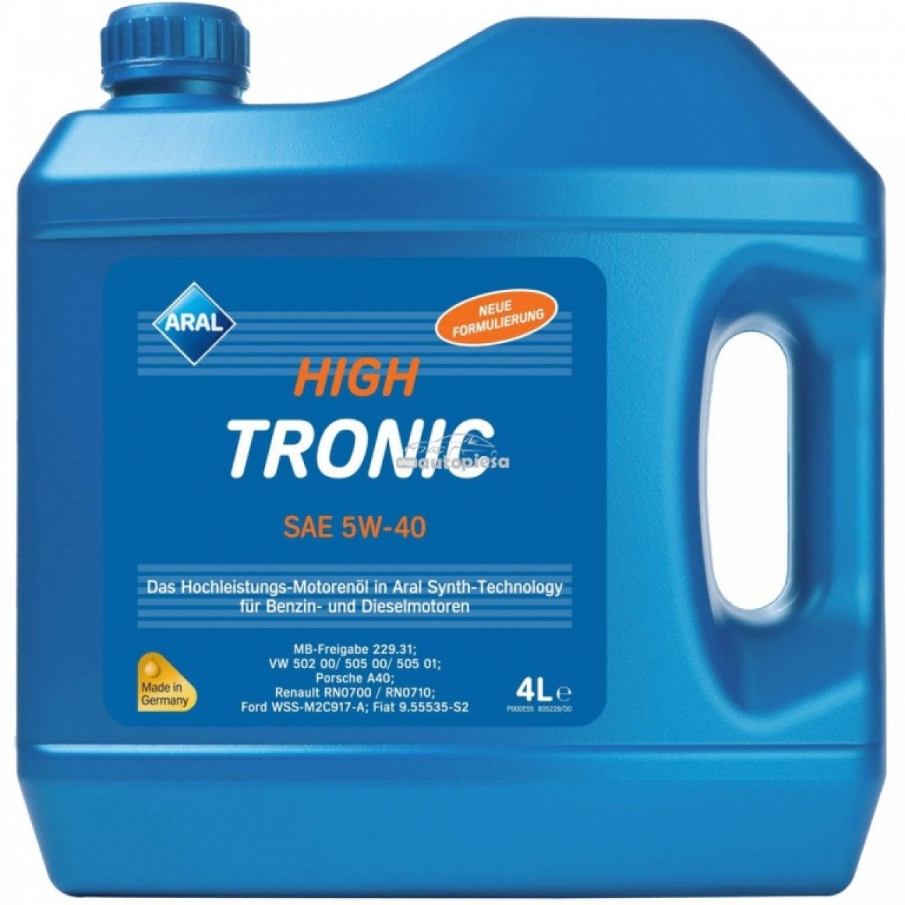 Ulei motor ARAL High Tronic 5W40 4 L 154FE7 piesa NOUA