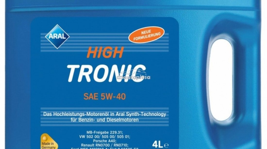 Ulei motor ARAL High Tronic 5W40 4 L 154FE7 piesa NOUA