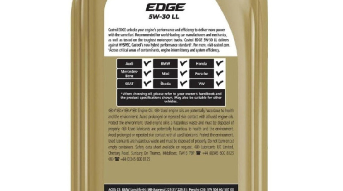 Ulei Motor Castrol Edge Hyspec 5W-30 LL 1L 15665F