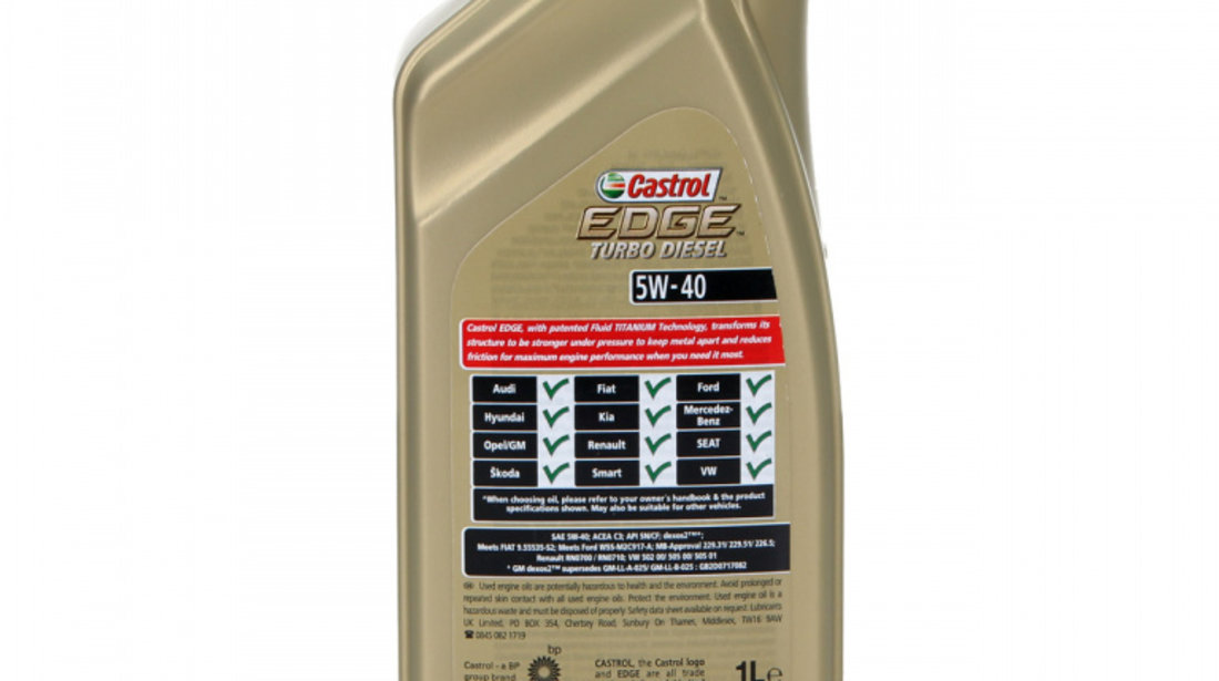 Ulei Motor Castrol Edge Turbo Diesel Titanium 5W-40 1L 1535B5