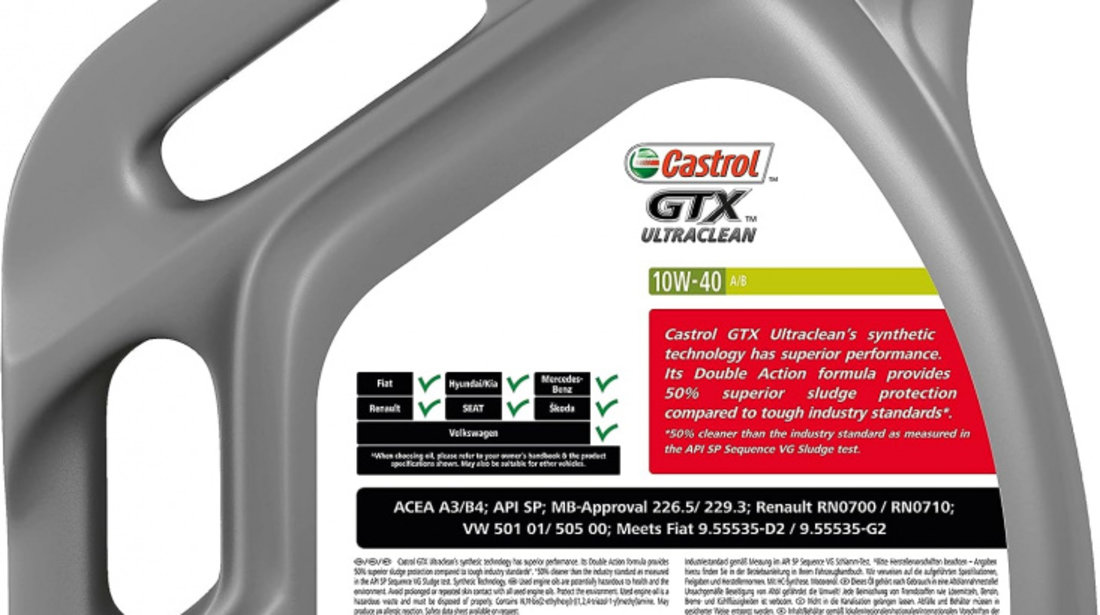 Ulei Motor Castrol GTX Ultraclean 10W-40 A/B 4L 15F091