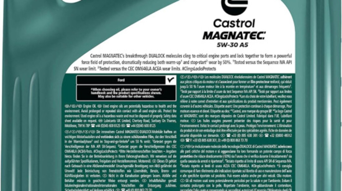 Ulei Motor Castrol Magnatec 5W-30 A5 4L 15F908