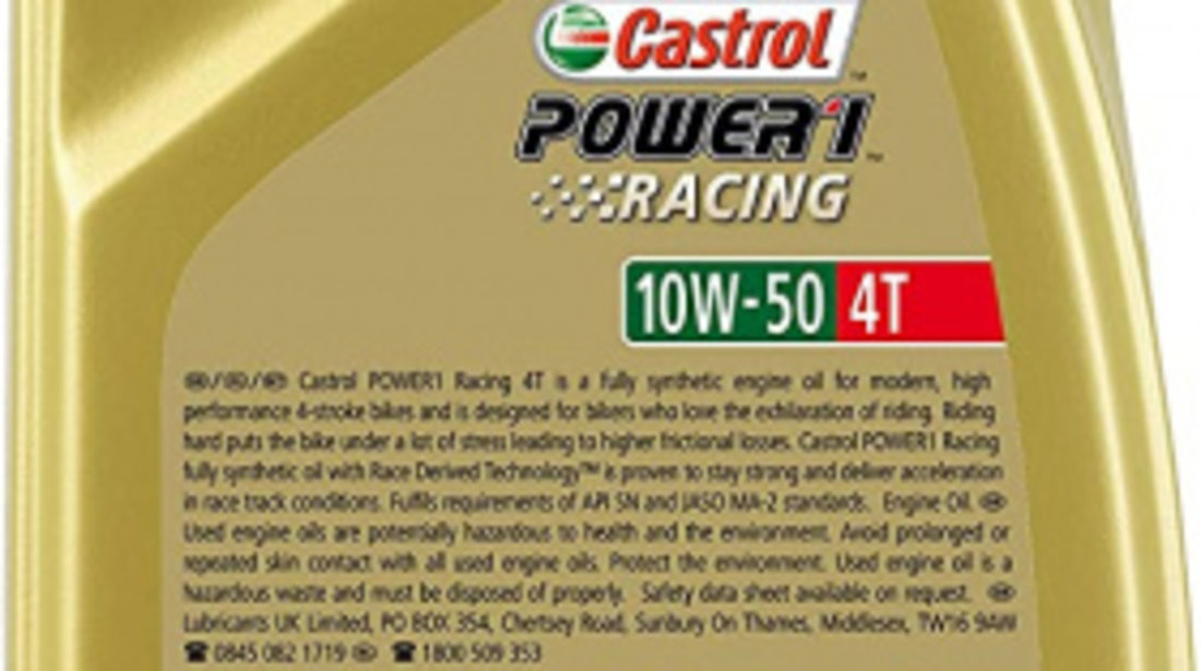 Ulei Motor Castrol Power 1 Racing 10W-50 4T 1L 14E94F