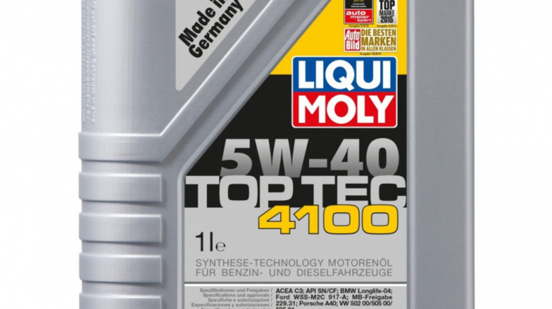 Ulei motor Liqui Moly Top Tec 4100 5W40 1L 3700 piesa NOUA