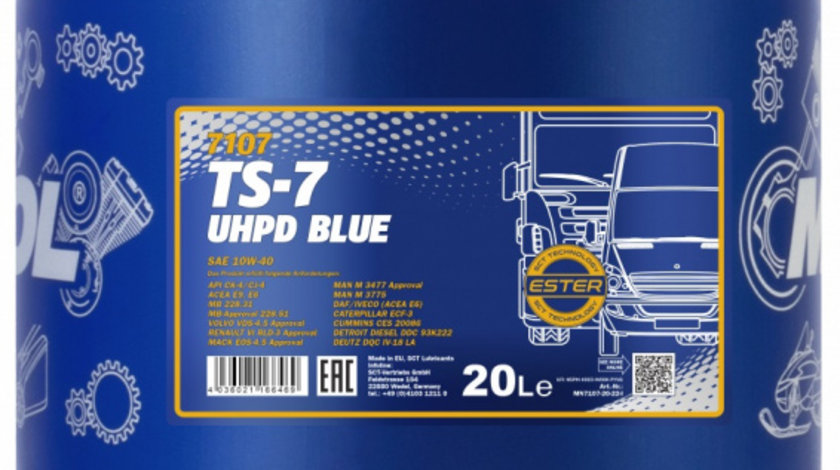 Ulei Motor Mannol TS-7 UHPD Blue 10W-40 20L MN7107-20