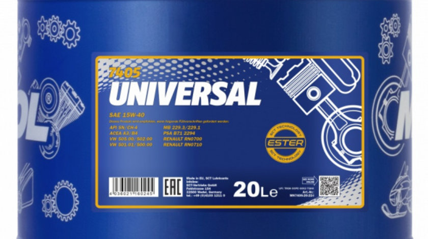 Ulei Motor Mannol Universal 15W-40 20L MN7405-20