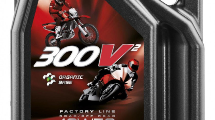 Ulei Motor Motul 300V2 Factory Line Road/Off Road Ester Core® Racing Motor Oil 4T 10W-50 4L 108587