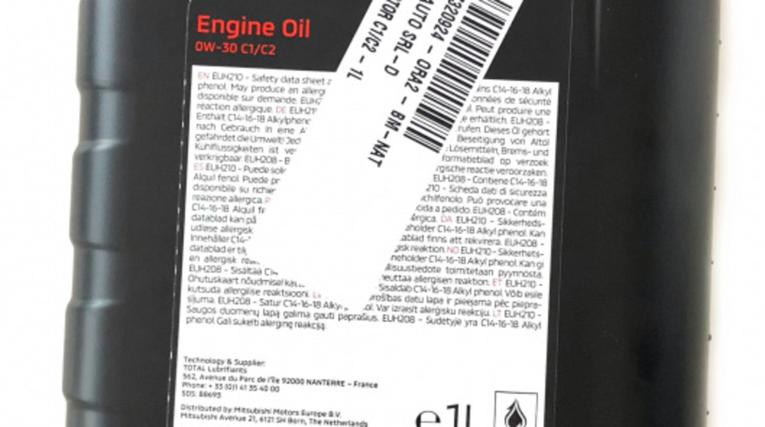 Ulei Motor Oe Mitsubishi Engine Oil 0W-30 C1/C2 1L MZ320924