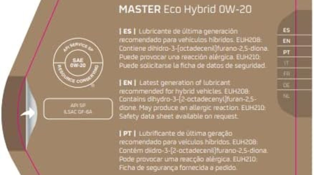 Ulei Motor Repsol Master Eco Hybrid 0W-20 1L RPP0002DHA