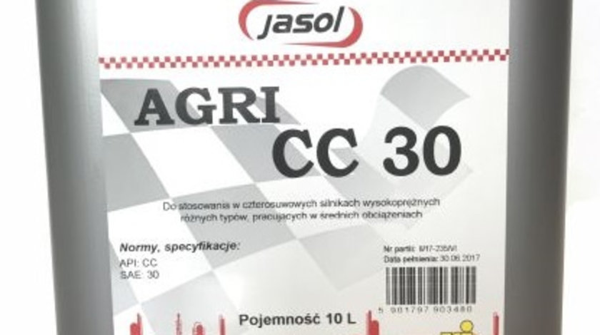 Ulei Motor RWJ Jasol Agri CC 30 10L JAS. AGRI CC 30 10L