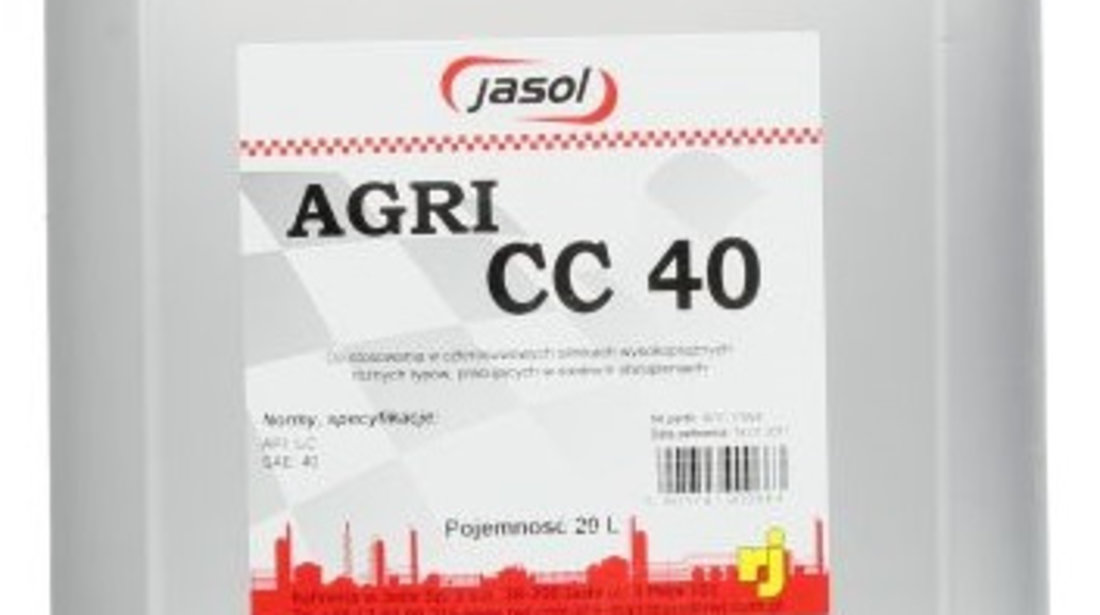 Ulei Motor RWJ Jasol Agri CC 40 20L JAS. AGRI CC 40 20L