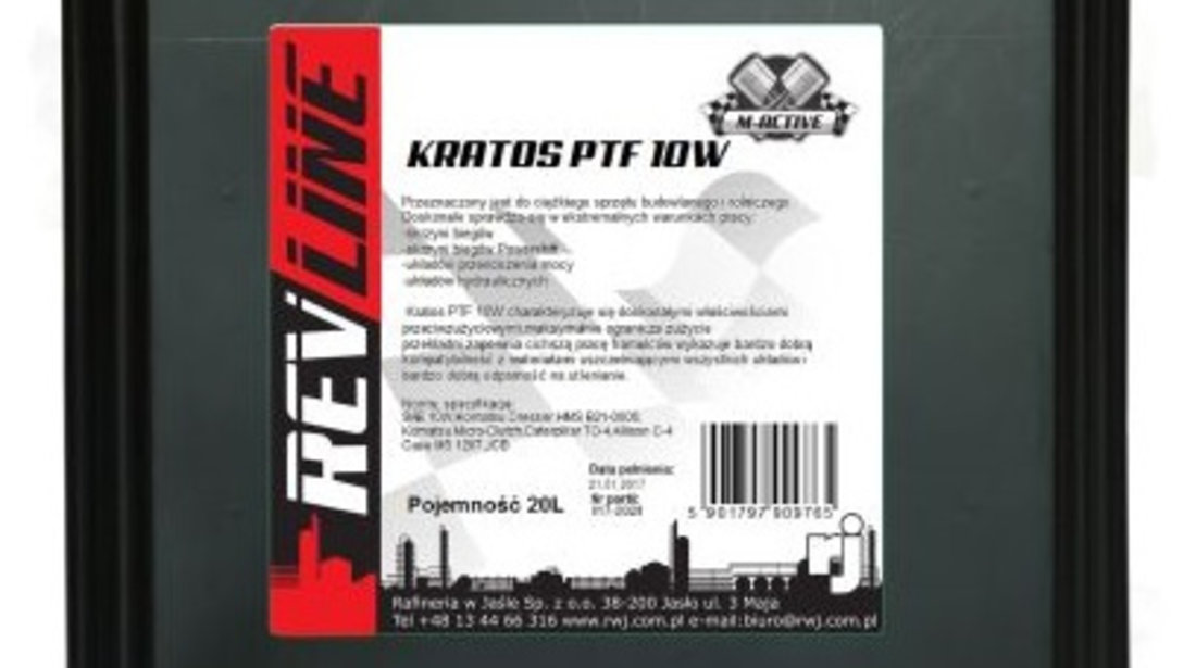 Ulei Motor RWJ Rev Line Kratos PTF 10W 20L