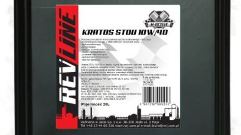 Ulei Motor RWJ Rev Line Kratos STOU 10W-40 20L