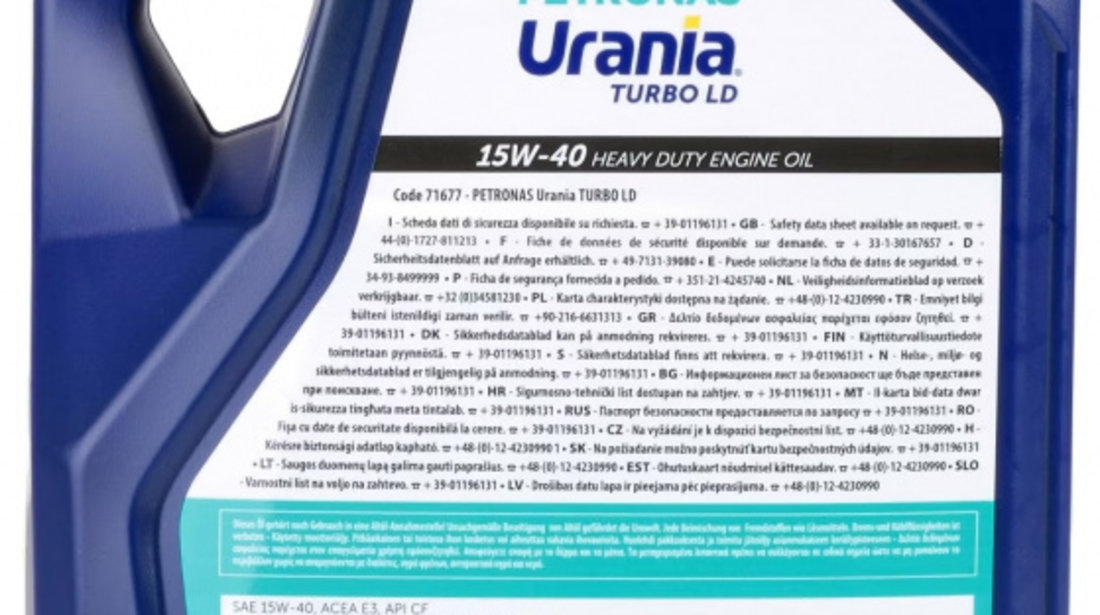 Ulei Motor Urania Turbo LD 15W-40 5L 13335019
