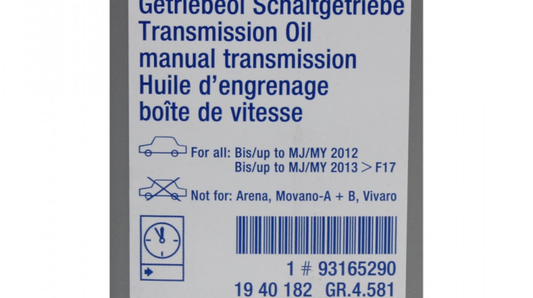 Ulei Transmisie Manuala Oe Opel 75W-85 1L 1940182 / 93165290