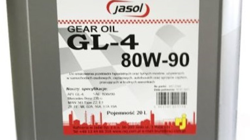 Ulei Transmisie Manuala RWJ Jasol GL-4 80W-90 20L JAS. GL-4 80W90 20L