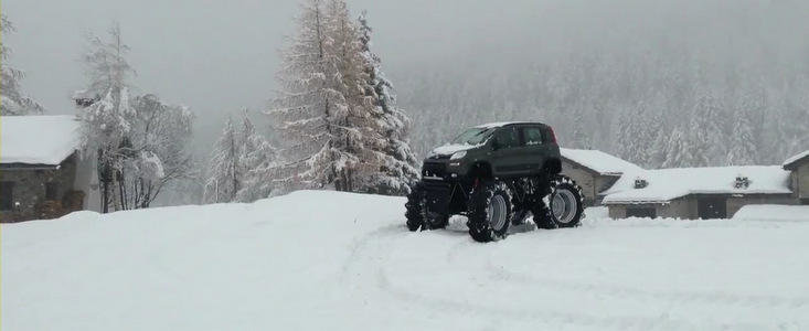 Un altfel de tuning: Fiat Panda 4x4 transformat in... MONSTER TRUCK!