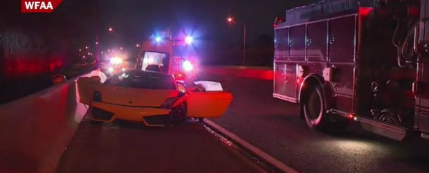 Un american si-a abandonat Lamborghini-ul pe autostrada. Dupa ce l-a lovit.