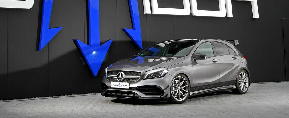 Un hot-hatch din alta lume. Specialistii Posaidon au stors 550 de cai din motorul de 2 litri al lui A45 AMG