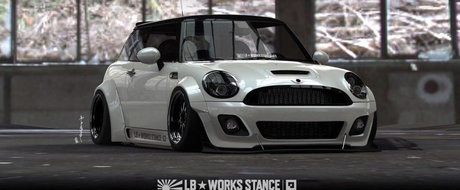 Un MINI Cooper modificat de Liberty Walk nu poate fi decat... nebunie curata