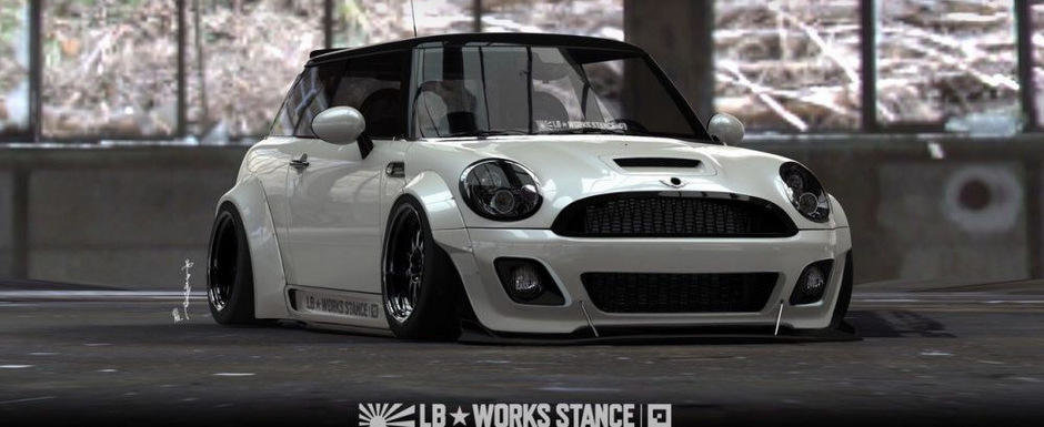 Un MINI Cooper modificat de Liberty Walk nu poate fi decat... nebunie curata