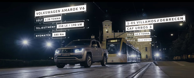 Un motiv in plus sa-ti iei un AMAROK V6 DIESEL. Poate tracta fara nicio problema un tramvai de 43 de tone