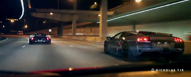 Un Murcielago LP640 si o Zonda Cinque fac spectacol pe strazile din Singapore