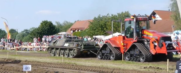 Un tanc si un tractor se trag reciproc: cine are mai multa forta de tractare?