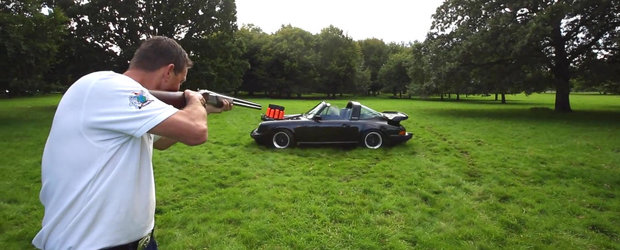 Un tragator de elita s-a gandit sa monteze niste aruncatoare de talere pe un Porsche