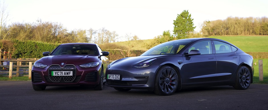 Una costa 60.000 de lire, celelalte... cu 20% mai mult. Test comparativ intre Tesla Model 3 Performance si BMW i4 M50