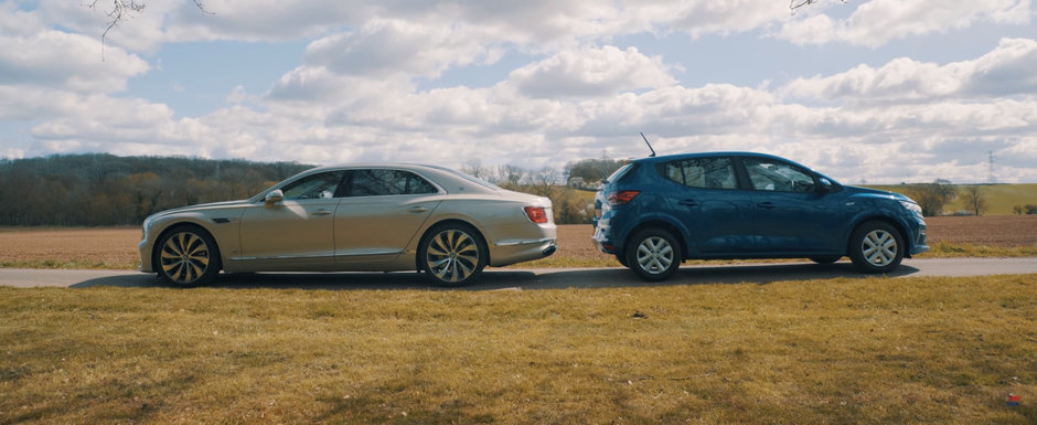 Una costa 8.000 de lire, cealalta... 220.000. Test comparativ intre Dacia Sandero si Bentley Flying Spur Una costa 8.000 de lire, cealalta... 220.000. Test comparativ intre Dacia Sandero si Bentley Flying Spur