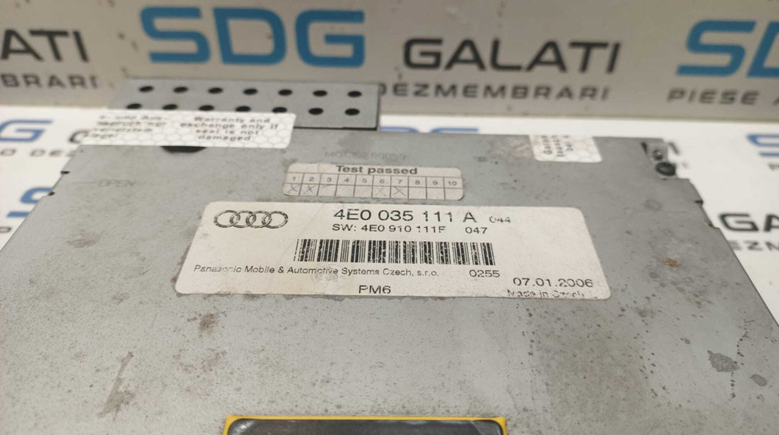 Unitate Magazie CD Changer Audi A8 D3 2004 - 2010 Cod 4E0035111A 4E0910111F [L0492]
