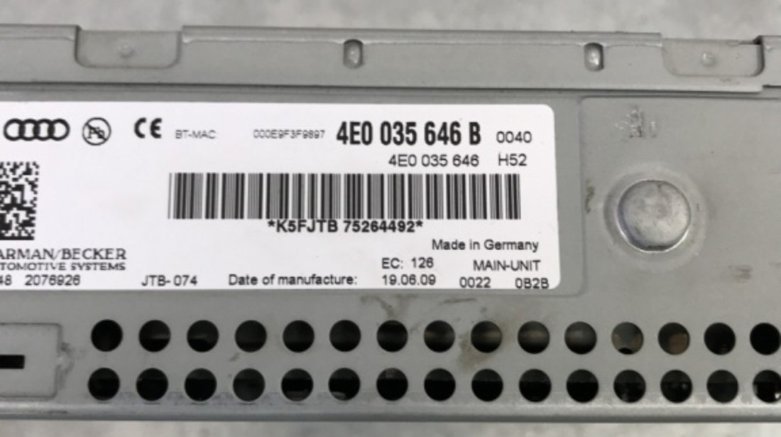 Unitate MMI sistem multimedia Audi A6 C6 Facelift sedan 2010 (4E0035646B)