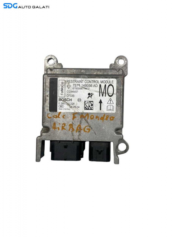 Unitate Modul Calculator Airbag Ford Mondeo MK3 2000 - 2007 Cod 7S7T14B056AD 7S7T-14B056-AD [L6576]