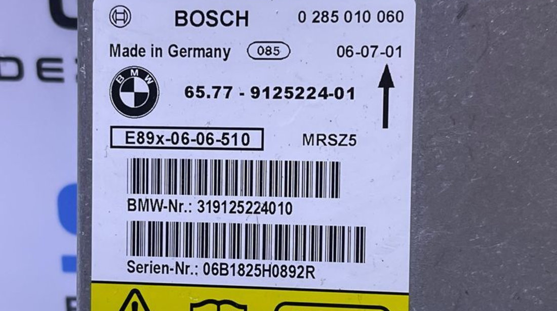Unitate Modul Calculator Airbag - uri BMW Seria 3 E90 E91 2004 - 2011 Cod 9125224 6577912522401