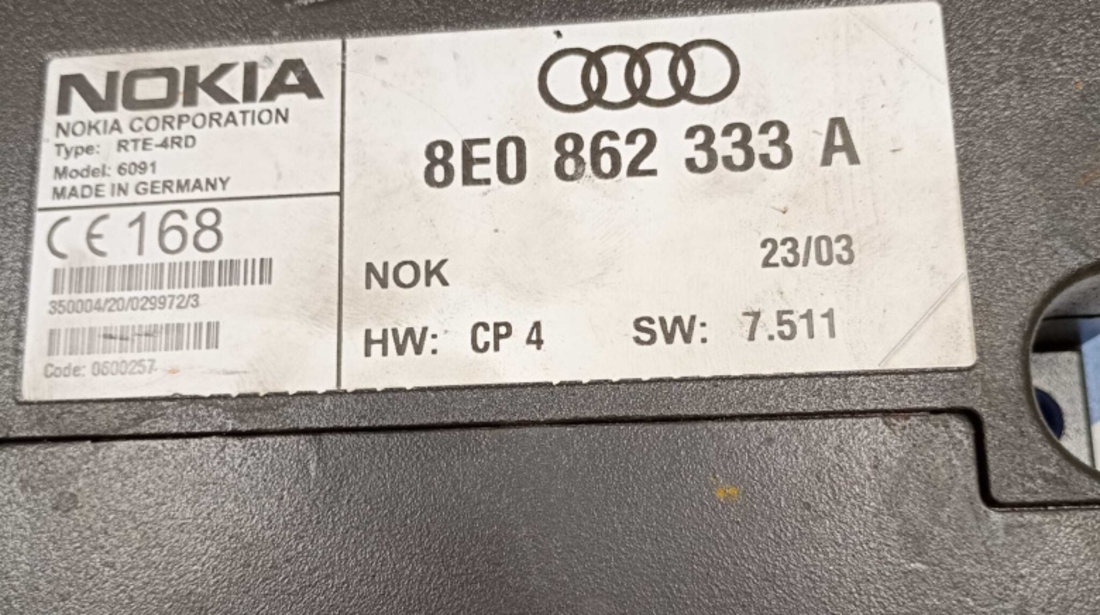 Unitate Modul Calculator Bluetooth Telefon Audi A4 B6 2001 - 2005 Cod 8E0862333A [272M0]