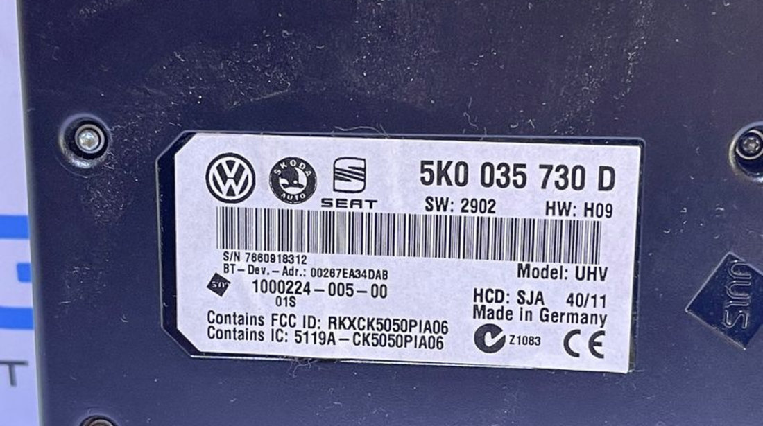 Unitate Modul Calculator Bluetooth VW Transporter 2012 - 2015 Cod 5K0035730D