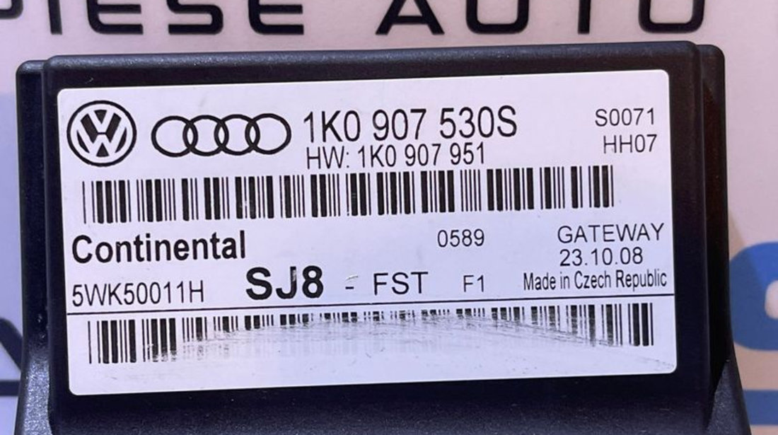 Unitate Modul Calculator CAN Gateway Audi A3 8P 2008 - 2013 Cod 1K0907530S