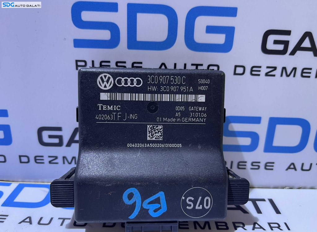 Unitate Modul Calculator CAN Gateway Volkswagen Passat B6 2005 - 2010 Cod 3C0907530C 3C0907951A [L3664]