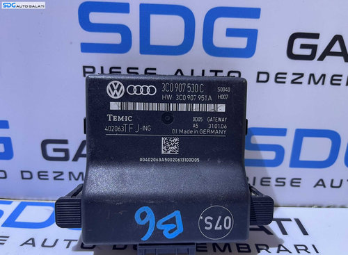 Unitate Modul Calculator CAN Gateway Volkswagen Passat B6 2005 - 2010 Cod 3C0907530C 3C0907951A [L36...