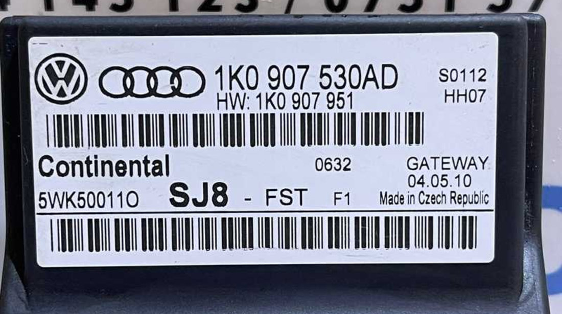 Unitate Modul Calculator CAN Gateway VW Touran 2007 - 2010 Cod 1K0907530AD 1K0907951