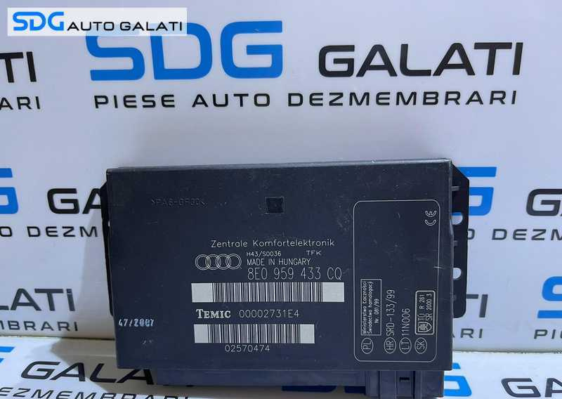Unitate Modul Calculator Confort Centralina Audi A4 B7 2005 - 2008 Cod 8E0959433CQ [L3632]
