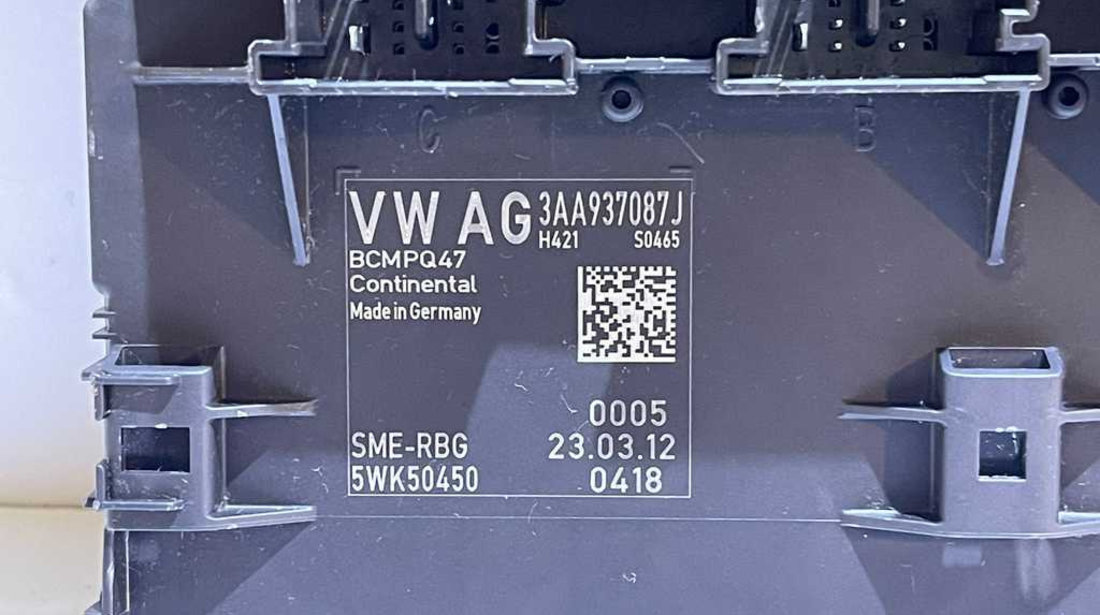 Unitate Modul Calculator Confort Confort BCM VW Passat CC 2012 - 2017 Cod 3AA937087J