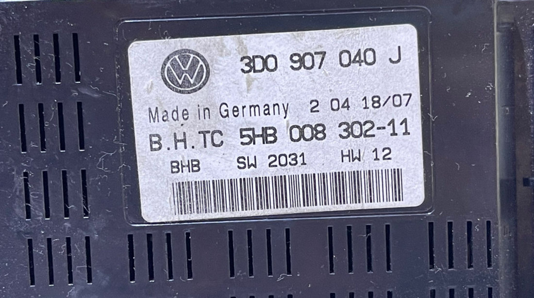 Unitate Modul Calculator Confort Confort Control AC Aer Conditionat Clima Climatronic Volkswagen Phaeton 2002 - 2010 Cod 3D0907040J