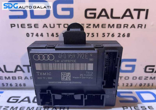 Unitate Modul Calculator Confort Control Usa Portiera Dreapta Fata Audi A6 C6 2005 - 2011 Cod 4F0959...