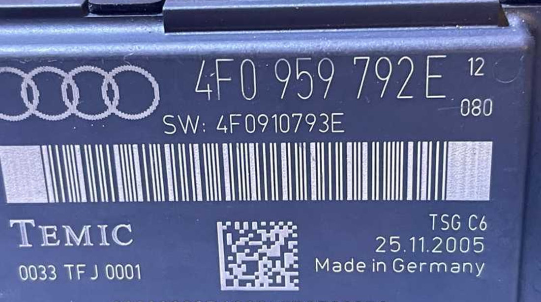 Unitate Modul Calculator Confort Control Usa Portiera Dreapta Fata Audi A6 C6 2005 - 2011 Cod 4F0959792E 4F0910793E