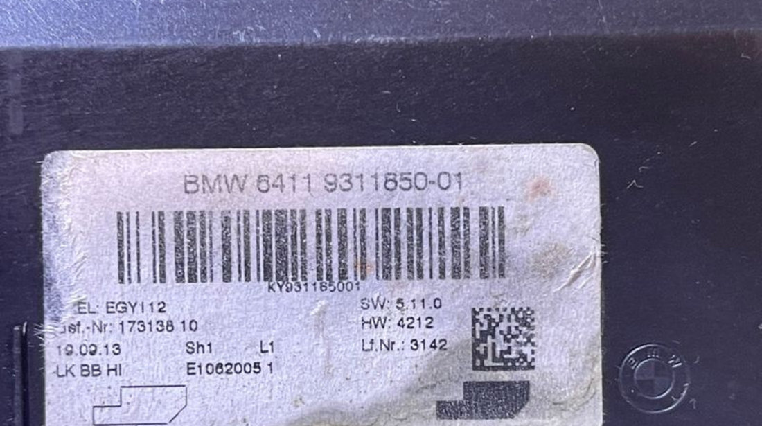 Unitate Modul Calculator Control AC Clima Aer Conditionat BMW Seria 3 F30 F31 2011 - 2019 Cod 9311850 6411931185001