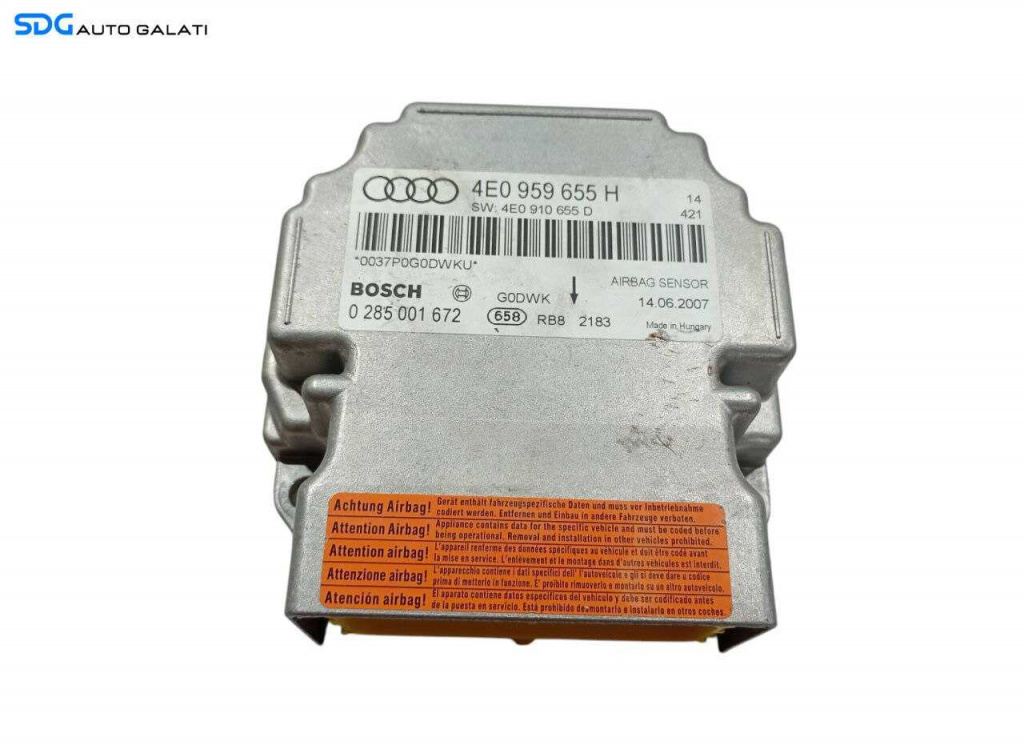 Unitate Modul Calculator Control Airbag Audi A8 D3 2002 - 2010 Cod 4E0959655H [LR0954]