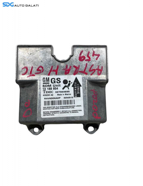 Unitate Modul Calculator Control Airbag Opel Corsa D 2006 - 2014 Cod 13188854 327963935 [L6498]
